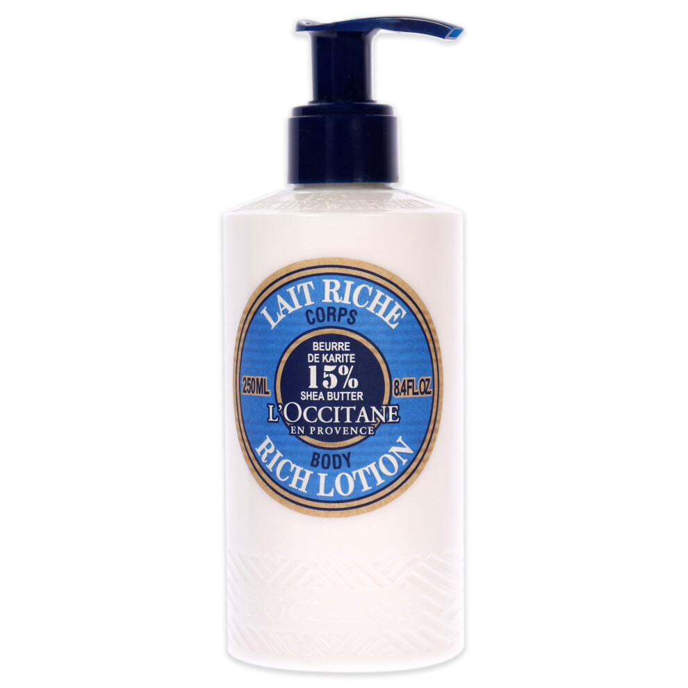 Shea Butter Rich Body Lotion by LOccitane for Unisex - 8.4 oz Body Lot