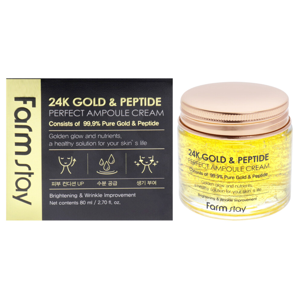 Farmstay Gold/Cream 24K And Peptide Perfect Ampoule By For Women - 2.7 Oz
