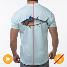 Men Classic Crew Tee - Big Fish-Ice Blue by DelSol for Men - 1 Pc T-Shirt (Small)