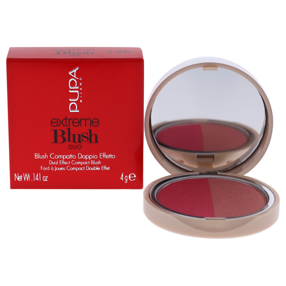 Pupa Milano Extreme Blush Duo - 140 Radiant Flamingo - Glow Creamy By For Women - 0.141 Oz Blush
