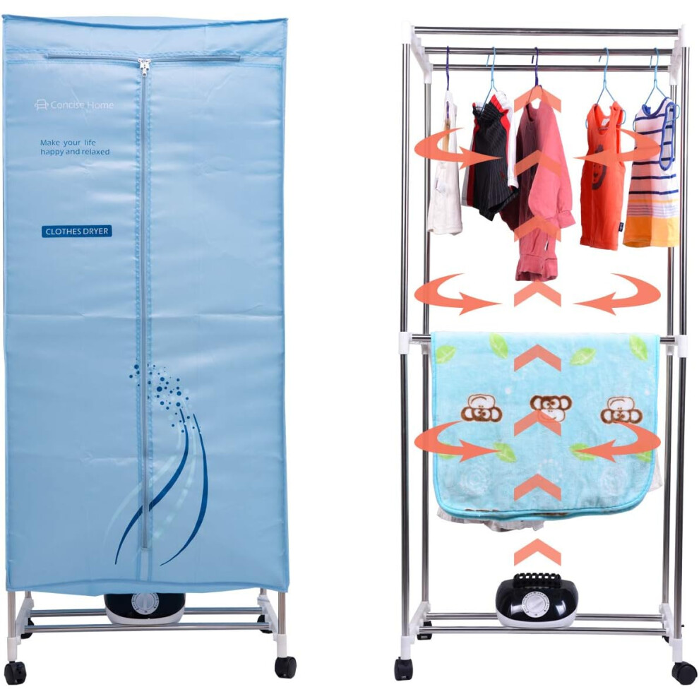 (Standard Dryer) Electric Clothes Dryer 1000W Large Capacity 15kg Double layer Stainless Steel Energy-Efficient Indoor Wet Laundry Warm Air Drying War