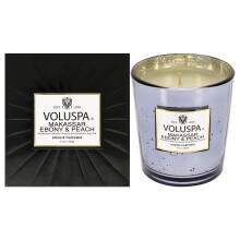 Bougie unisexe Voluspa    b   ne de Makassar et P   che (255 ml)