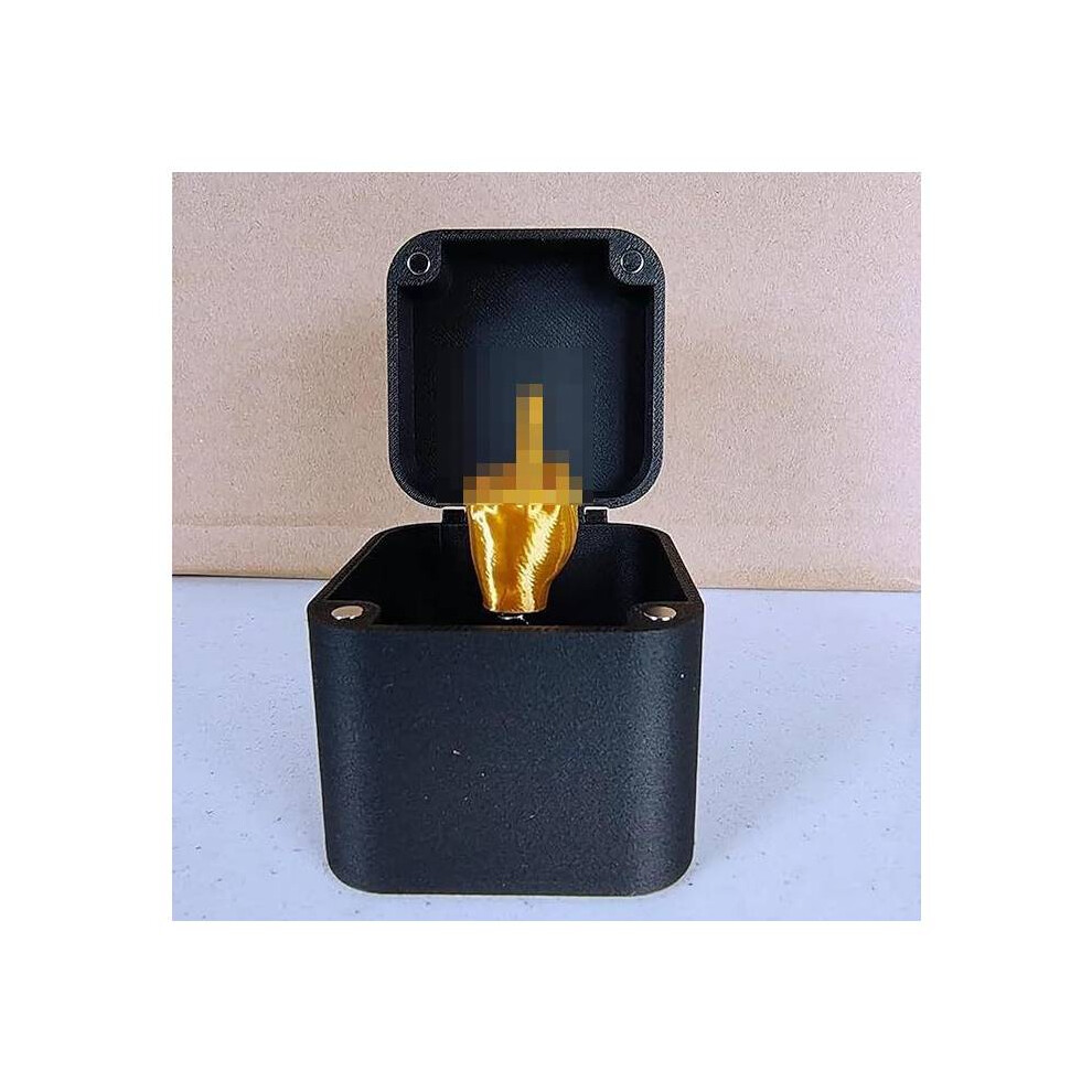 (Gold) Finger Middle In A Box Funny Surprise Box Pop Up Christmas Novelty Fun Gift Gold