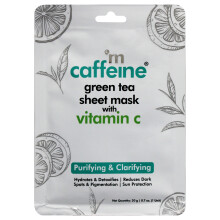 Maschera in Tessuto al Tè Verde con Vitamina C di mCaffeine per Unisex - 0.7 oz