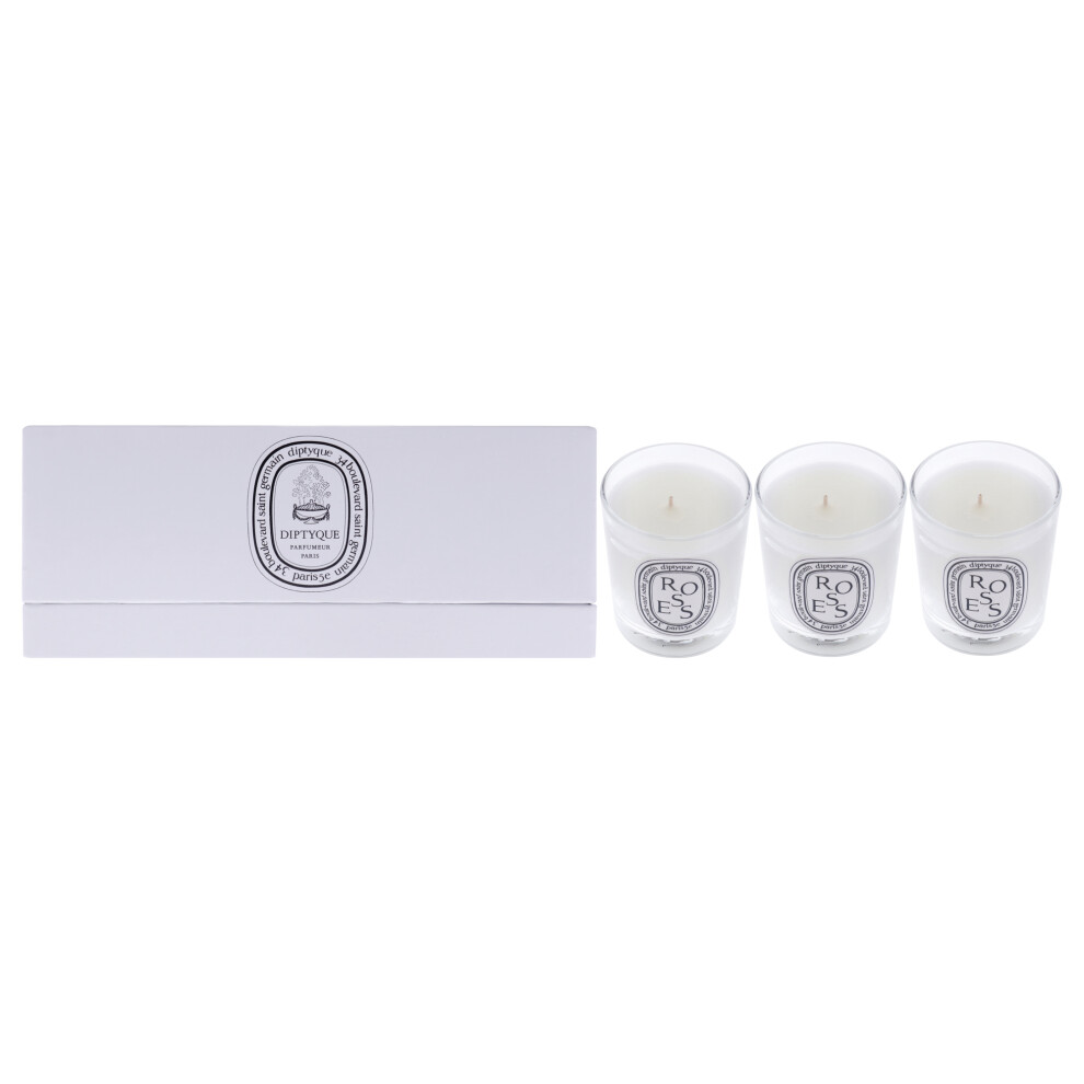 Mini Candle Set by Diptyque for Unisex - 3 Pc 2.3oz Candle - Baies, 2.