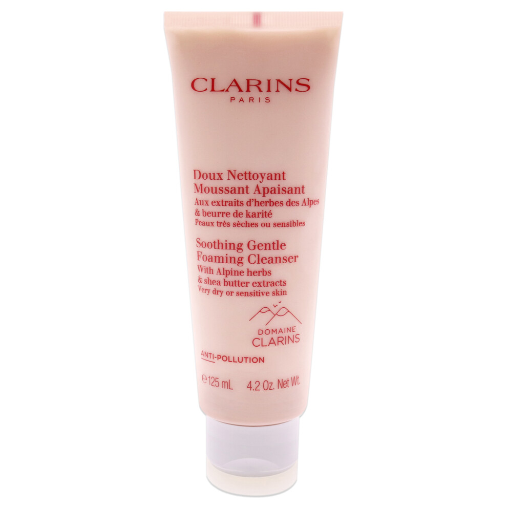 Soothing Gentle Foaming Cleanser by Clarins for Unisex - 4.2 oz Cleans