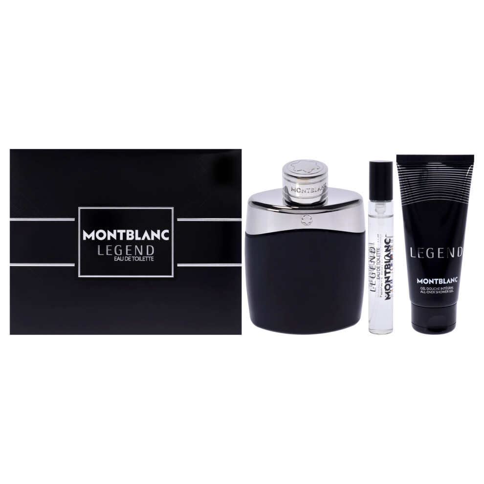Photos - Women's Fragrance Mont Blanc Legend by  for Men - 3 Pc Gift Set 3.3oz EDT Spra 