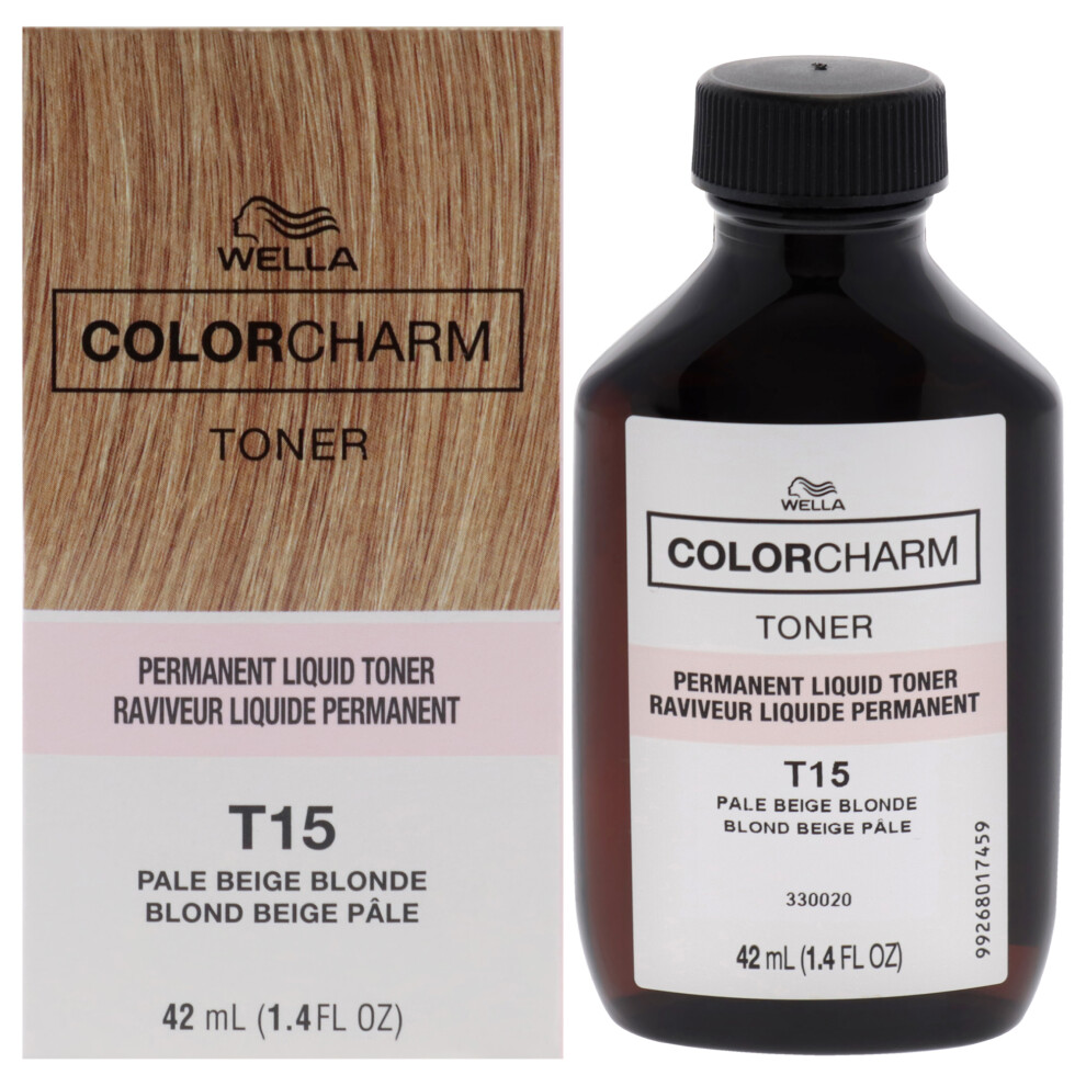 Color Charm Permanent Liquid Toner - T15 Pale Beige Blonde By Wella Fo