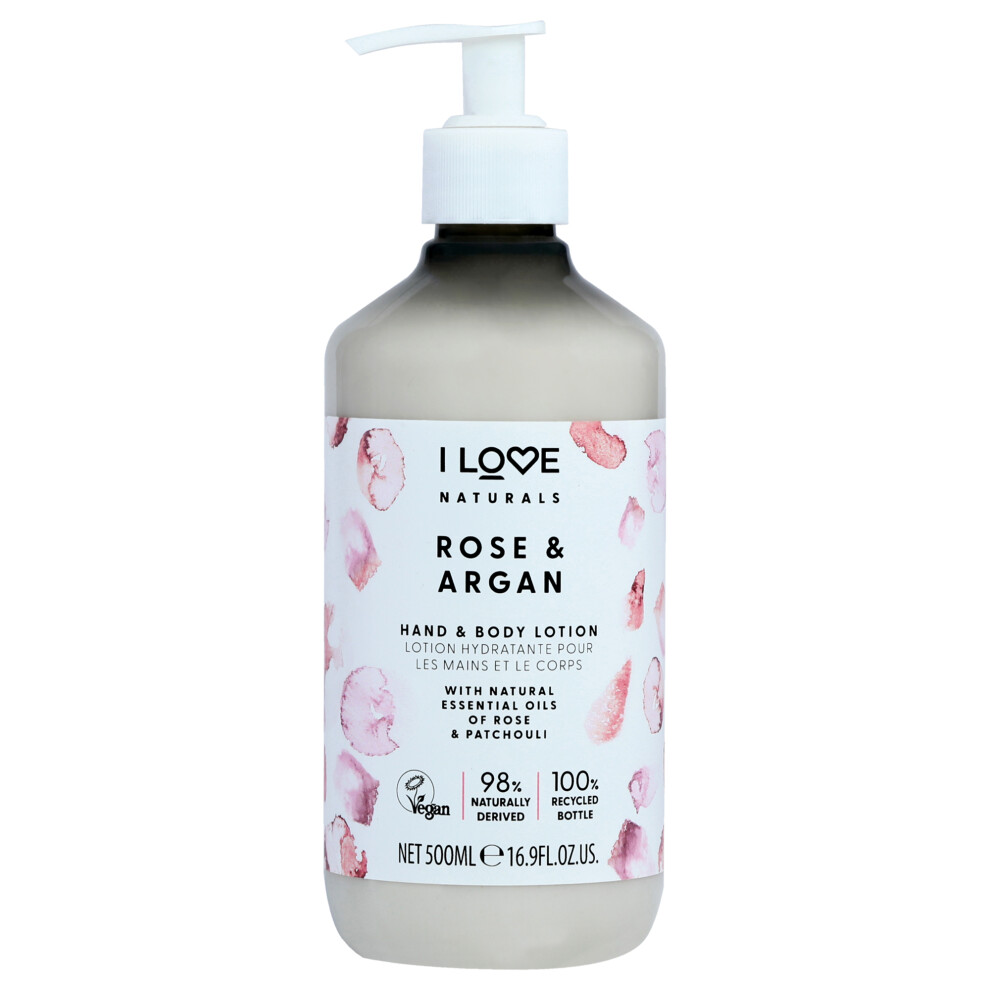 Naturals Hand and Body Lotion - Rose and Argan by I Love Cosmetics for