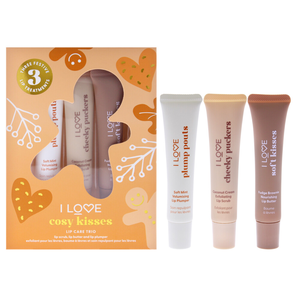 Cosy Kisses Lip Care Trio by I Love Cosmetics for Women - 3 Pc 0.5oz C