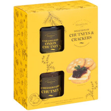 New Yummiest 2 Flavors of Market Place Chutney & Crackers Gift Set.