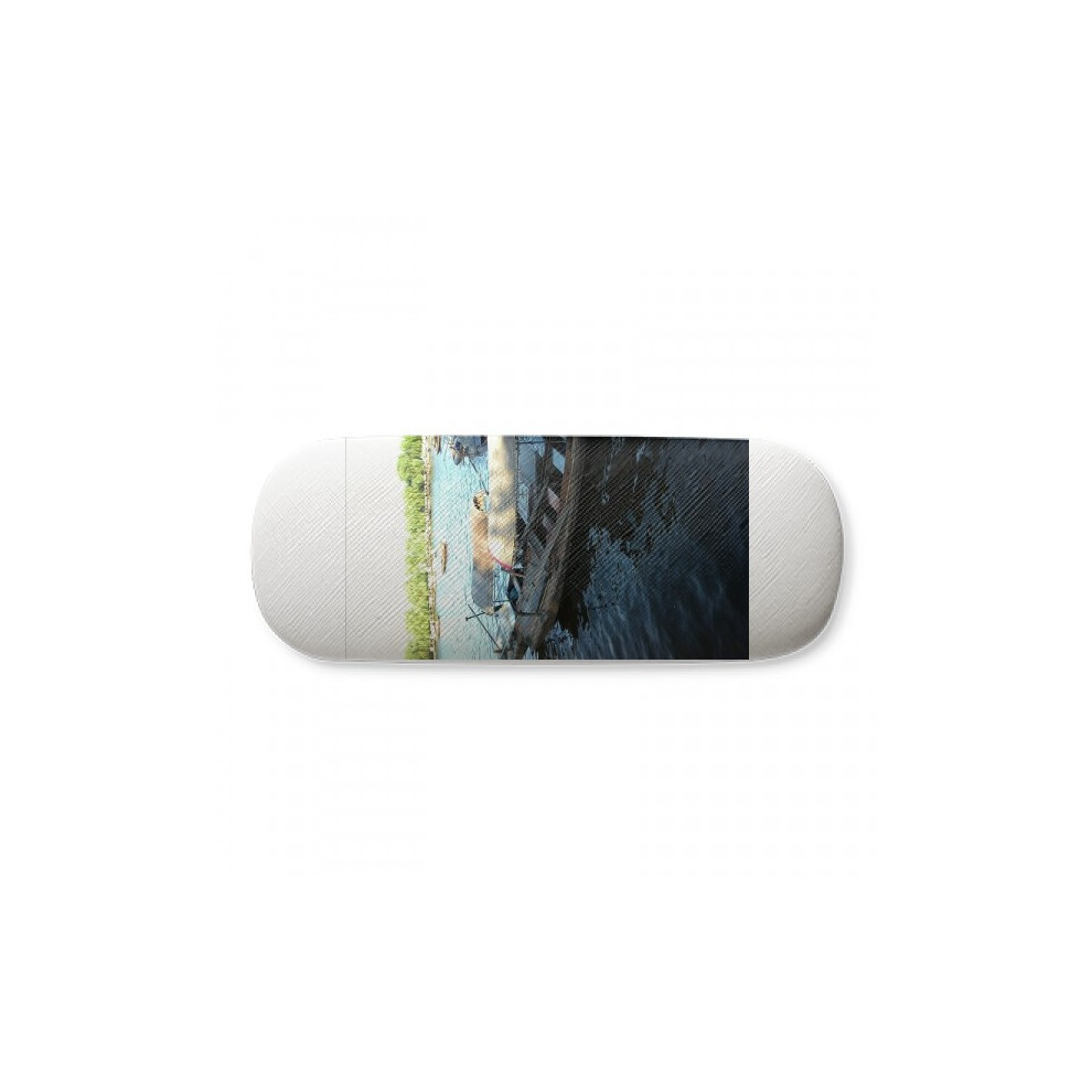 Diythinker Lake Chinese Style Boat Art Deco Fashion Glasses Case Eyeglasses Hard Shell Storage Spectacle Box