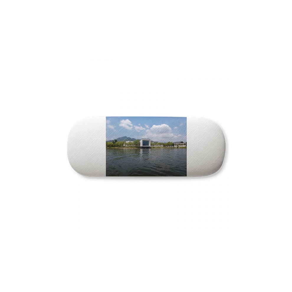 Diythinker Lake View Mountain Architecture Glasses Case Eyeglasses Hard Shell Storage Spectacle Box