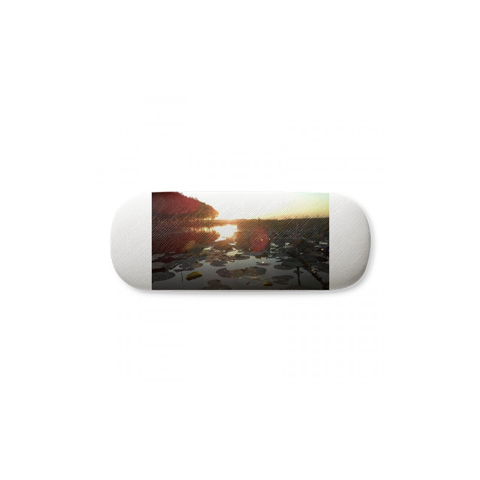 Diythinker Lotus And Sunset Art Deco Fashion Glasses Case Eyeglasses Hard Shell Storage Spectacle Box