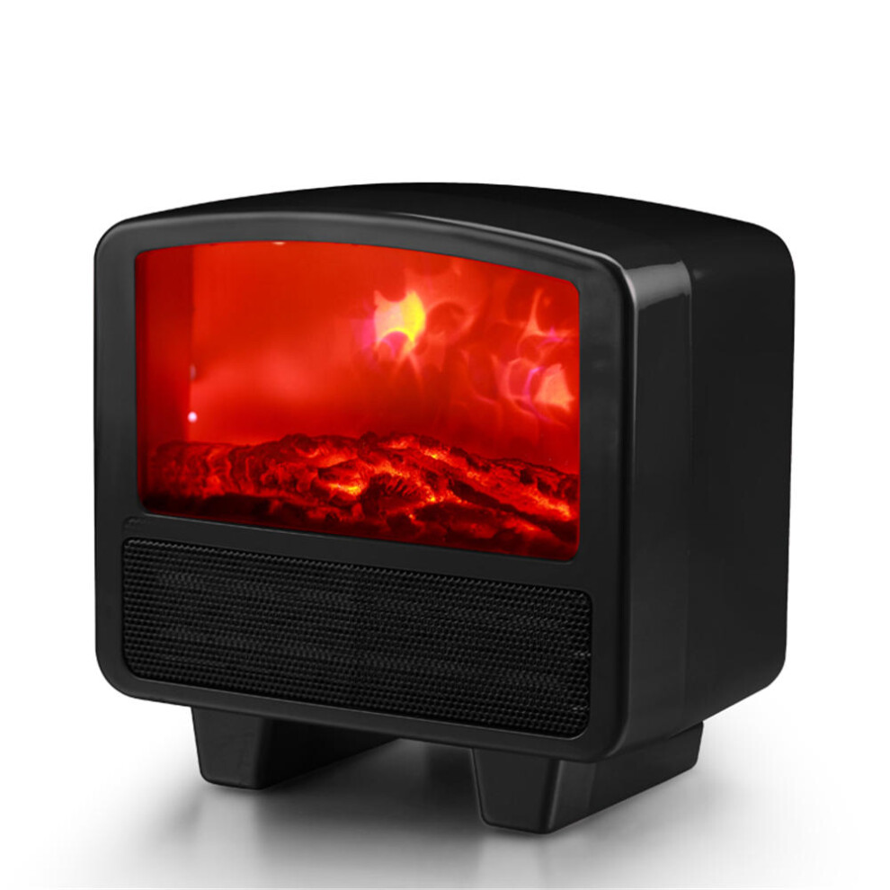 (Black, EU Plug) 1000W Electric Smart Heater Fast Heating 3-gear Adjustable Handy Flame Warmer