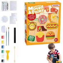 (burger fries) Christmas Painting Kit Christmas Theme Plaster Doll Painting Crafts Kit Plaster To Paint Christmas Ornaments Crafts For