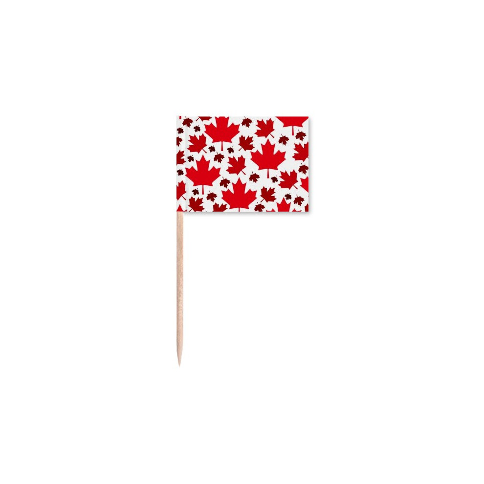 Diythinker Canada Flavor Canadian Maple Flag Toothpick Flags Marker Topper Party Decoration