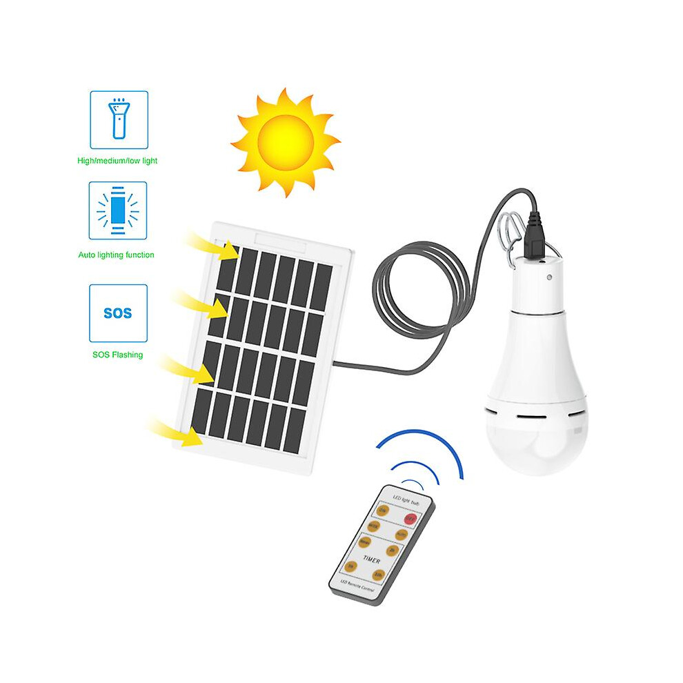 7w Solar Powered Leds Light Bulbs Remote