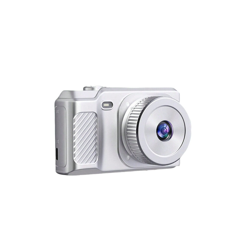 (Silver) 1080P Digital Camera Retro Style with Carry-On Feature