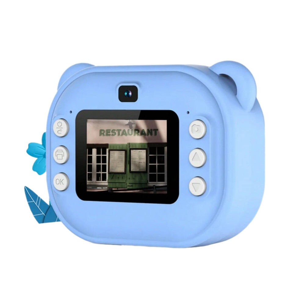 (Blue) Instant Mini Printing Camera, Zero Ink, 1080P Selfie Video, 2.4-Inch Ips Screen, Learning Camera Blue 8727971913499