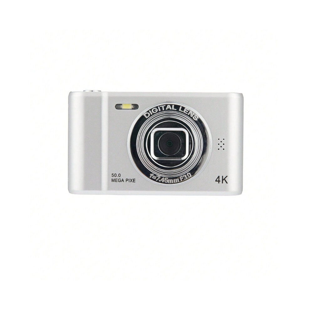 (White) Vintage HD Digital Camera, Portable Travel & Home Use, Mini Dual Front & Rear Selfie Camera