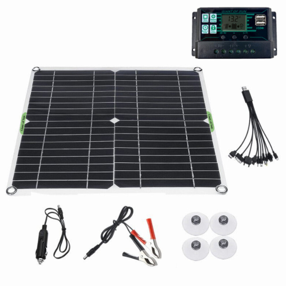 (10A) 100W Solar Panel Kit 12V Battery Charger 10-100A Controller For Ship Motorcycles Boat