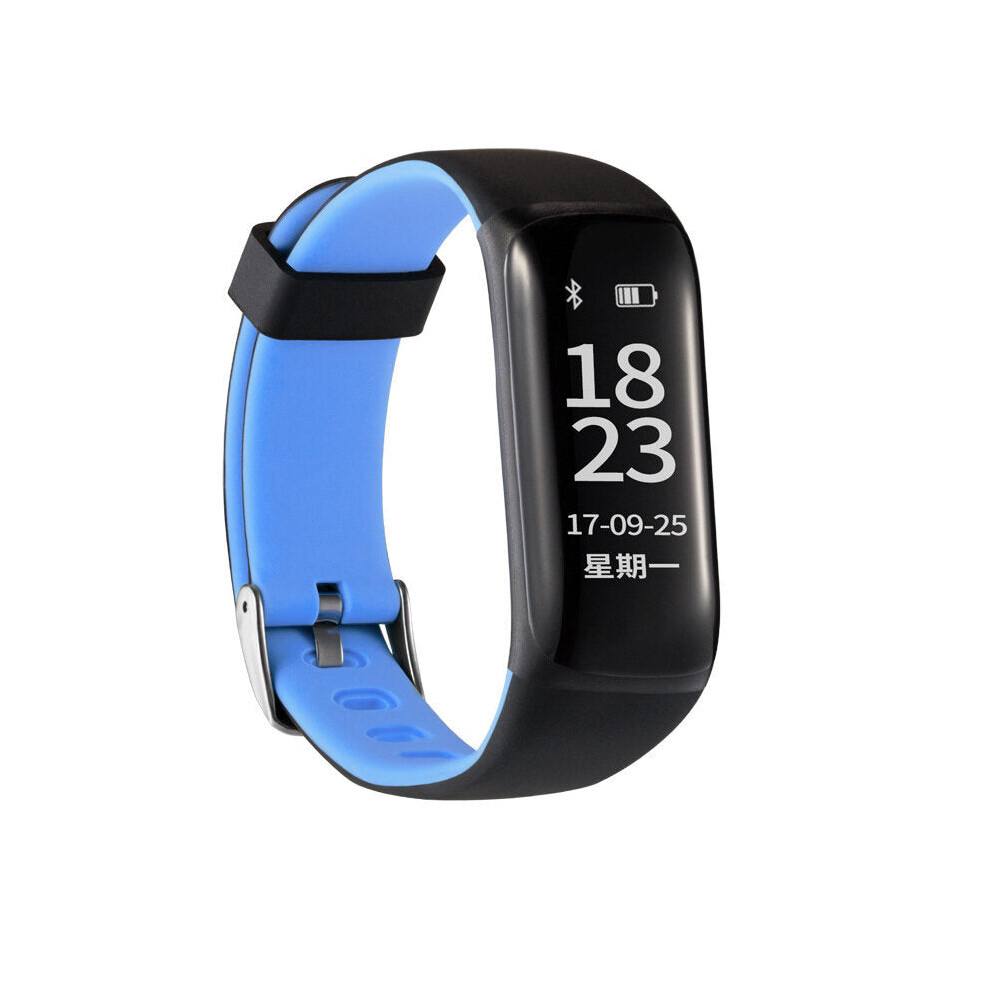 (Blue) 0.96 inch Touch Screen Heart Rate Sleep Monitor Message Reminder IP67 Waterproof Smart Watch