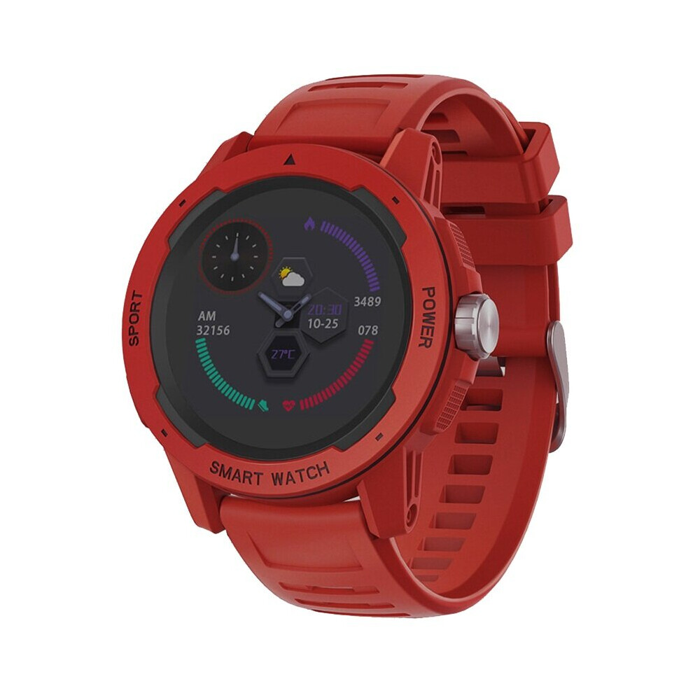 (Red) 1.4 inch IPS Touch Screen Music Control Multiple Sports Modes HR Blood Oxygen Monitor 25 days Standby IP68 Waterproof BT5.0 Sport Smart Watch