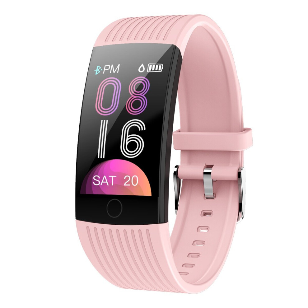 (Pink) 1.14 Ips Large Screen Heart Rate Blood Pressure Monitor Physiological Reminder Fitness Tracker Ip68 Waterproof Usb Charging Smart Watch Pink 9495687797823