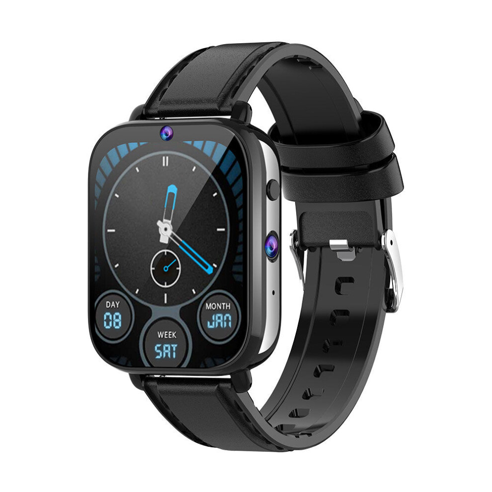 (4GB+128GB) 1.75 inch 320*385px Screen Android Smartwatch Heart Rate SpO2 Monitor Dual Cameras GPS GLONASS IP68 Waterproof Android 9.1 Face Unlock 4G