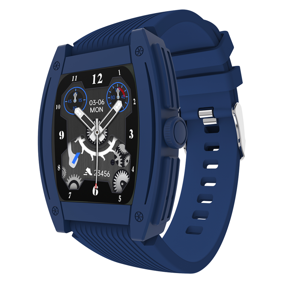 (Blue) 1.57 Inch Full Touch Screen Spo2 Heart Rate Blood Pressure Blood Oxygen Monitor 65 Days Standby Ip67 Waterproof Smart Watch Blue 9495687797717