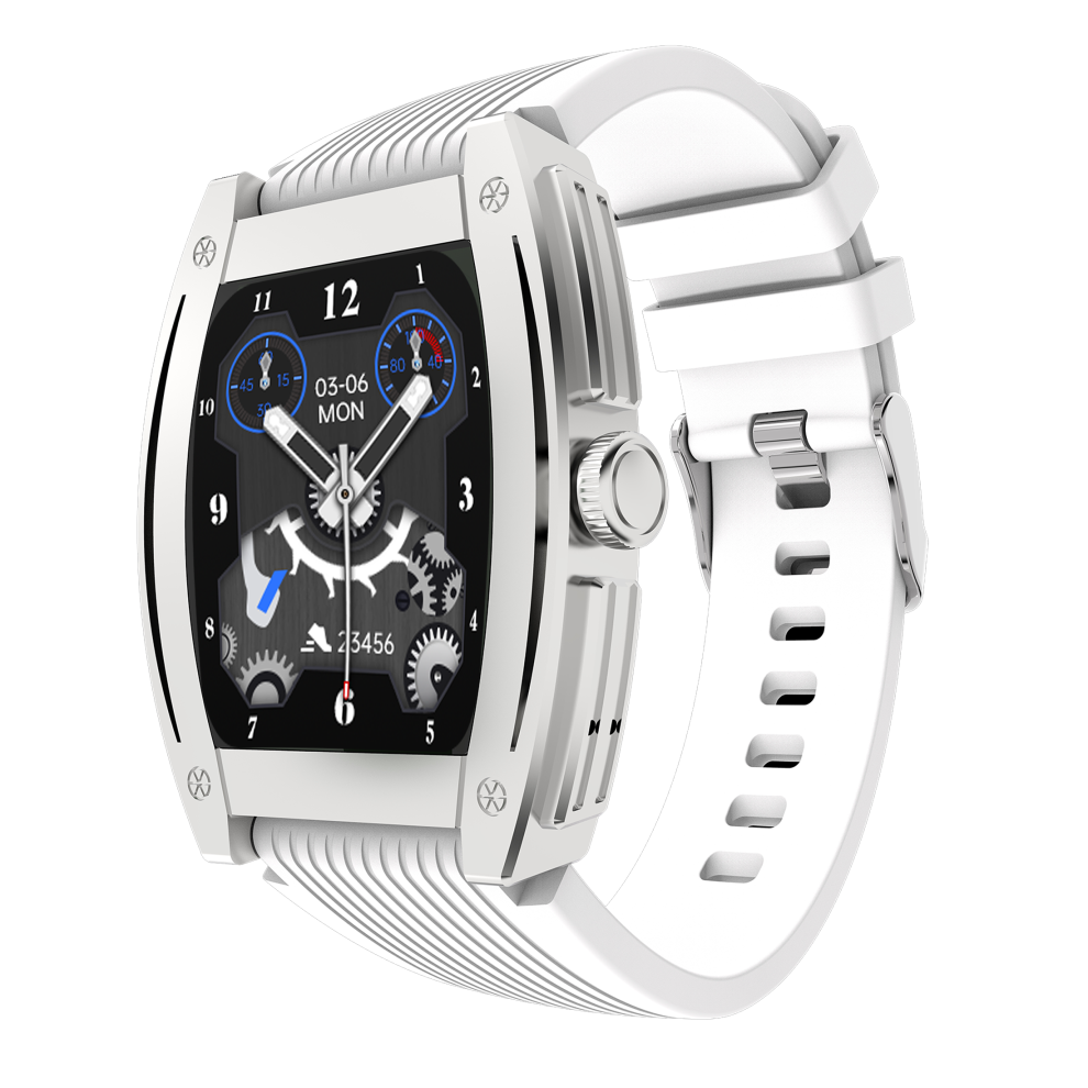(Silver) 1.57 Inch Full Touch Screen Spo2 Heart Rate Blood Pressure Blood Oxygen Monitor 65 Days Standby Ip67 Waterproof Smart Watch Silver 9495687797700