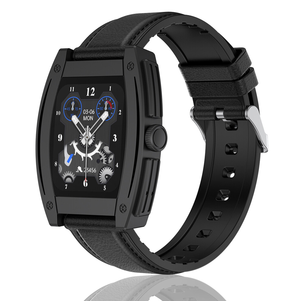 (Matte ) 1.57 Inch Full Touch Screen Spo2 Heart Rate Blood Pressure Blood Oxygen Monitor 65 Days Standby Ip67 Waterproof Smart Watch Black 9495687797748