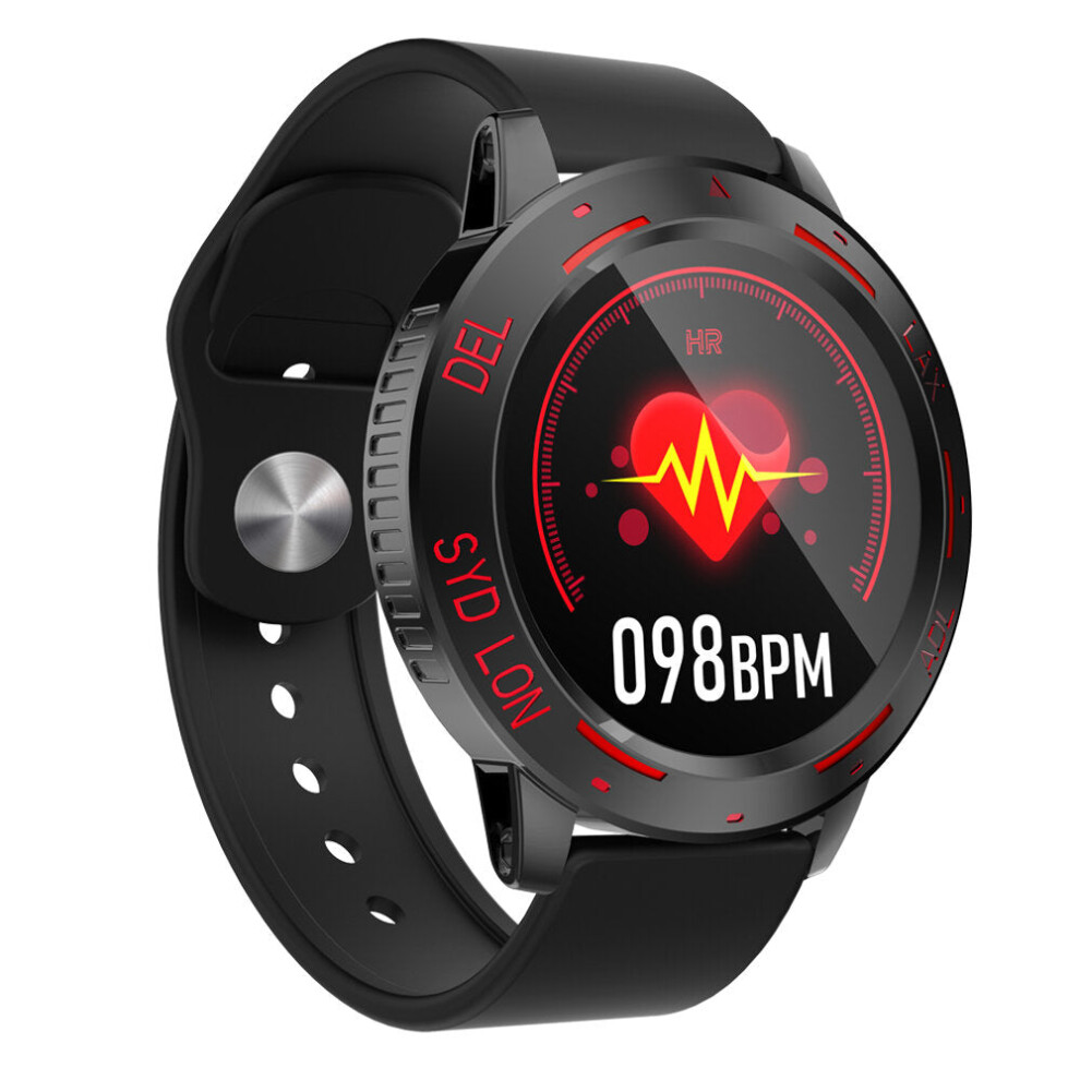 (Red display) Full Touch Fitness Tracker Wristband Heart Rate Blood Pressure Monitor Weather Display Smart Watch