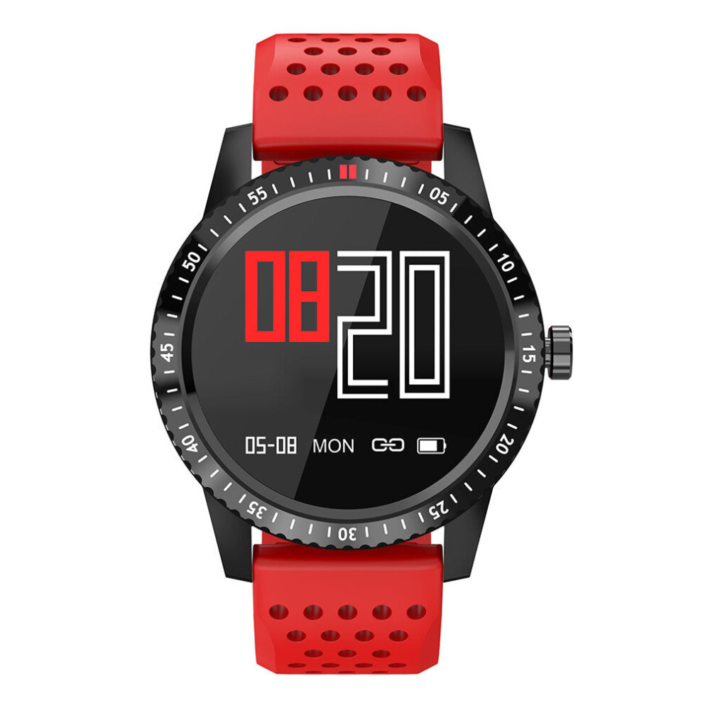 (Red) Female Menstrual Cycle Remind 24H Heart Rate Blood Pressure Stopwatch Real Ip67 Smart Watch Red 9495687789637