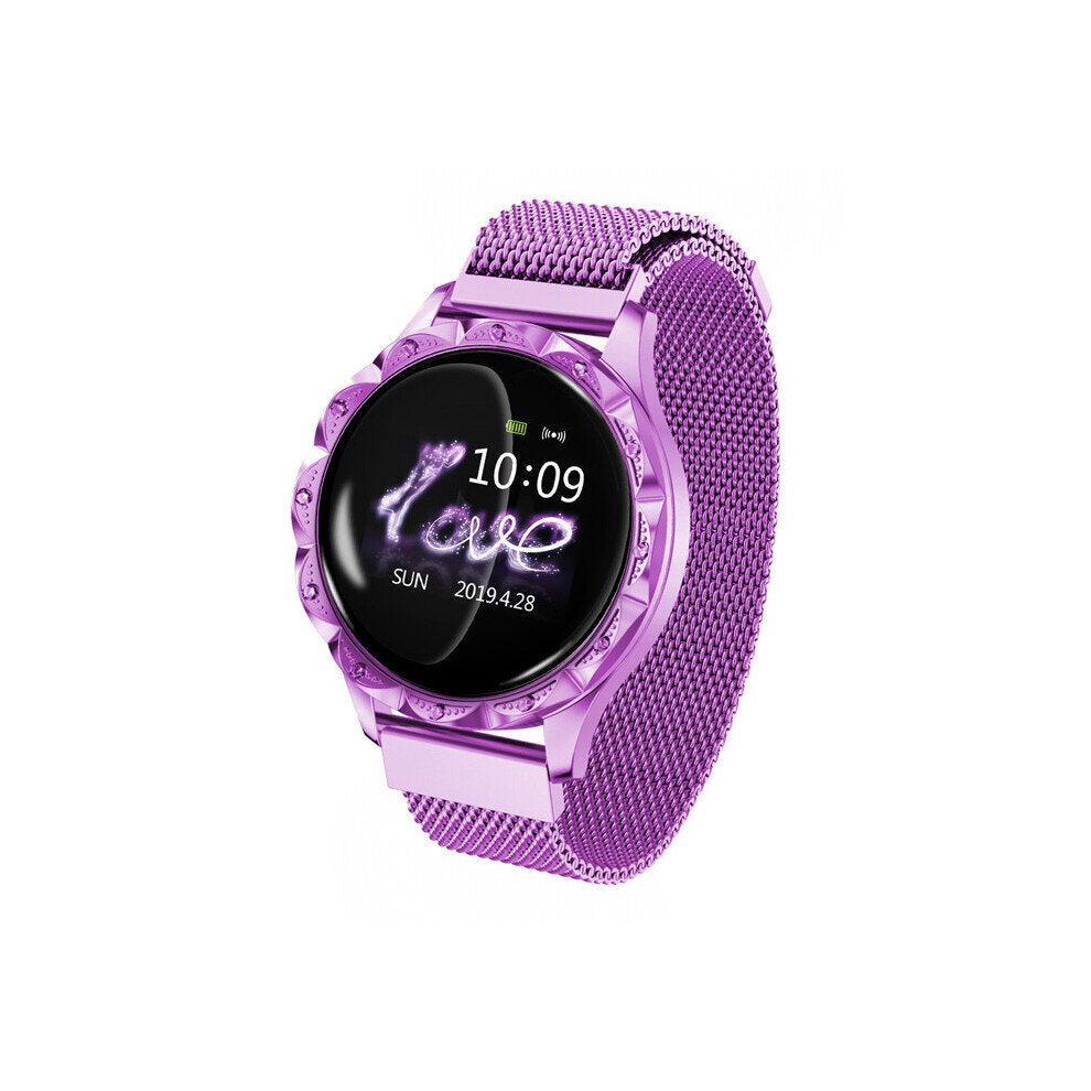 (Purple) Strap Physiological Cycle Blood Pressure Monitor Multiple Sports Mode Fashion Smart Watch