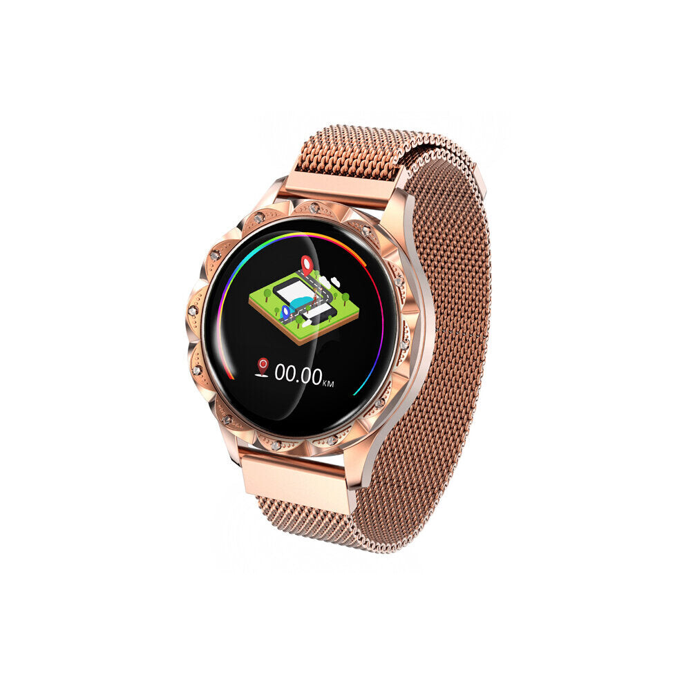 (Gold) Strap Physiological Cycle Blood Pressure Monitor Multiple Sports Mode Fashion Smart Watch