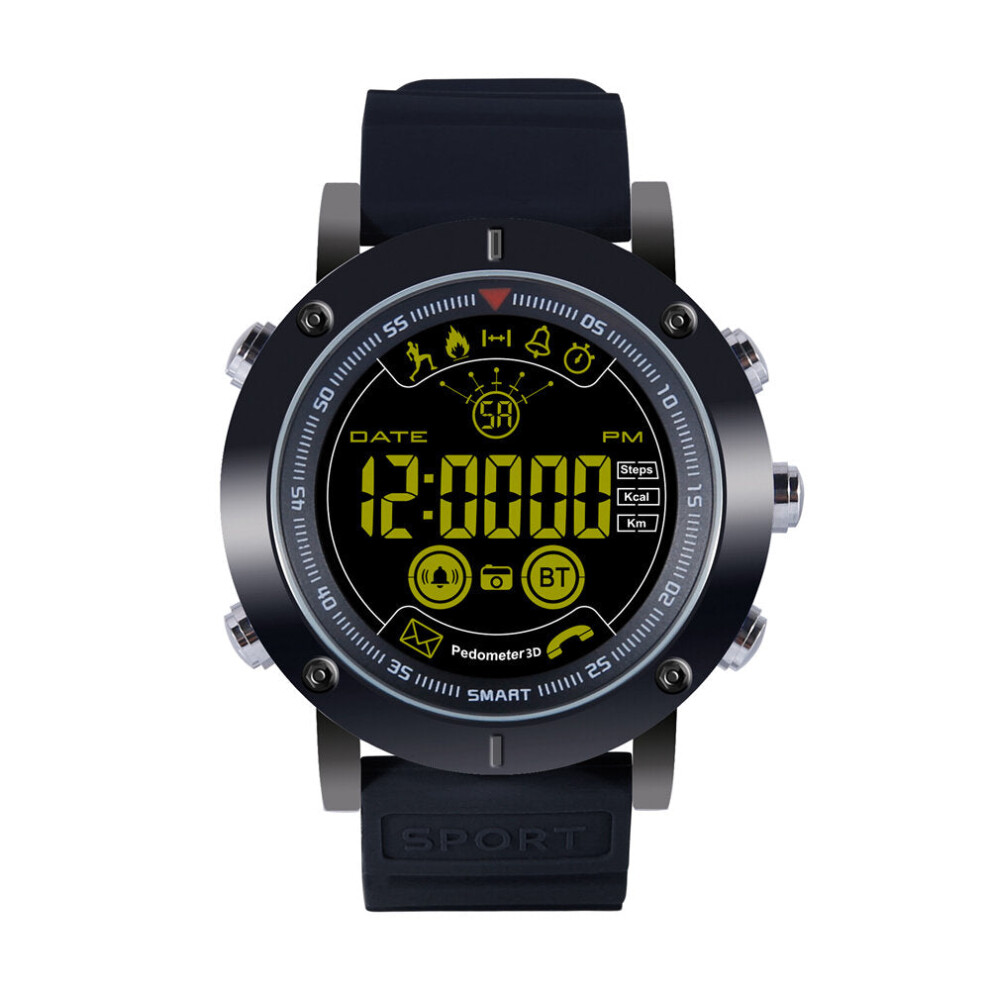 (Black) ALL-day Activity Record Metal Body Luminous 5ATM Message 12 Month Standby Smart Watch