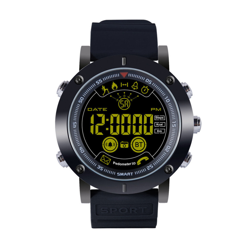(Black) All-Day Activity Record Metal Body Luminous 5Atm Message 12 Month Standby Smart Watch Black 9495687790442