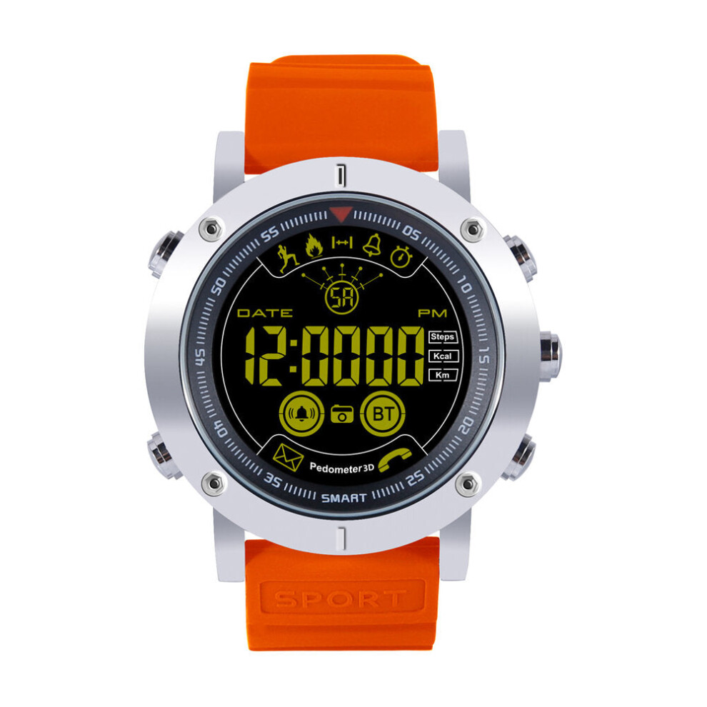 (Orange) All-Day Activity Record Metal Body Luminous 5Atm Message 12 Month Standby Smart Watch Orange 9495687790459