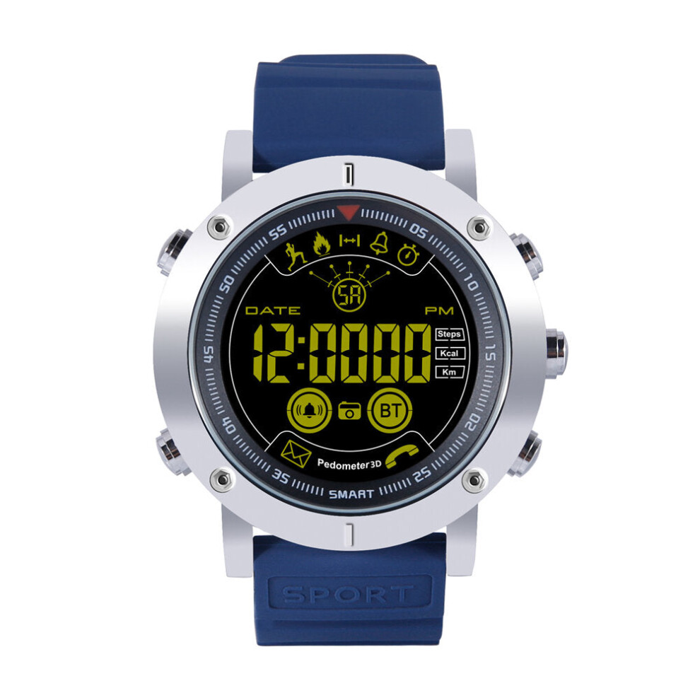 (Blue) All-Day Activity Record Metal Body Luminous 5Atm Message 12 Month Standby Smart Watch Blue 9495687790435