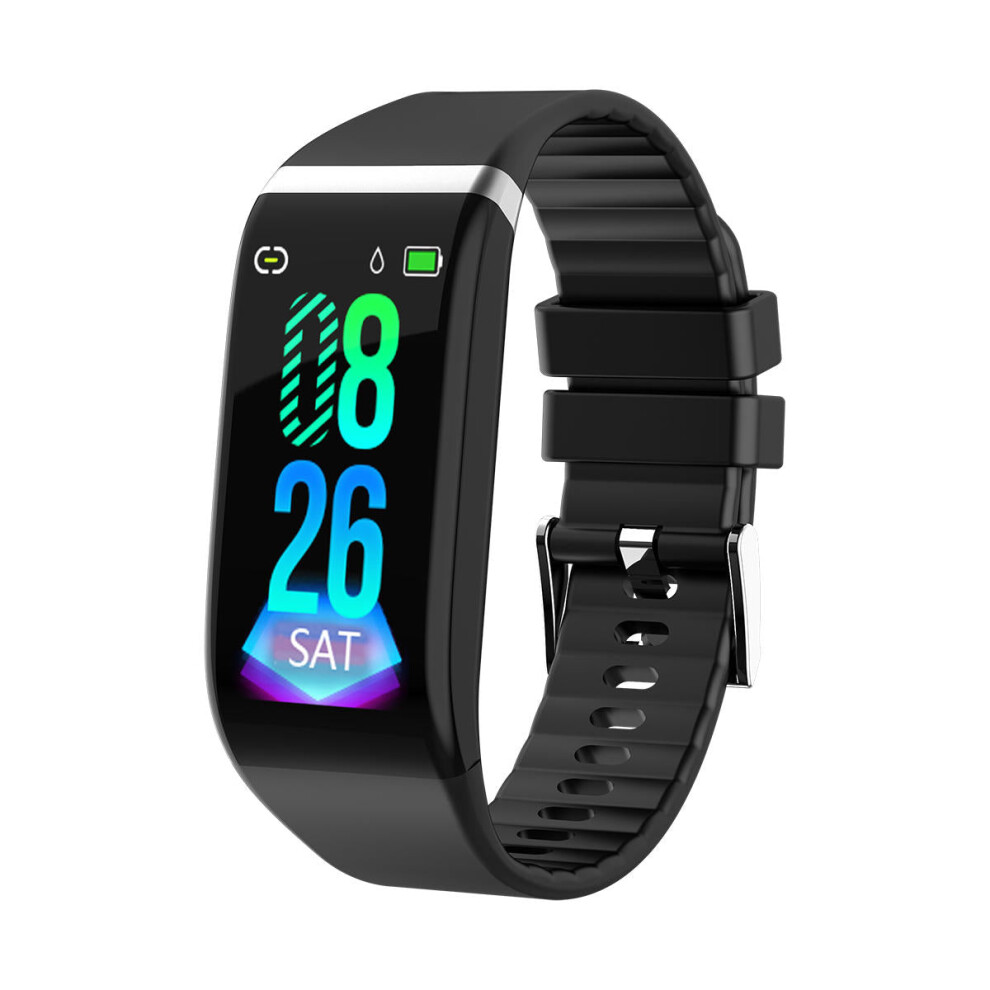 (Black) 1.14' Big Screen Real-time HR Blood Pressure 3D Dynamic UI 20Days Standby Smart Watch Band