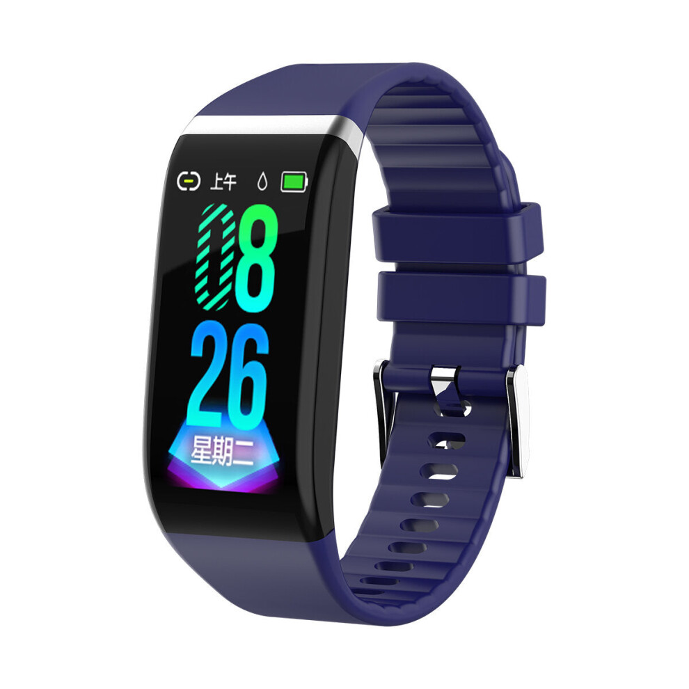 (Blue) 1.14' Big Screen Real-time HR Blood Pressure 3D Dynamic UI 20Days Standby Smart Watch Band