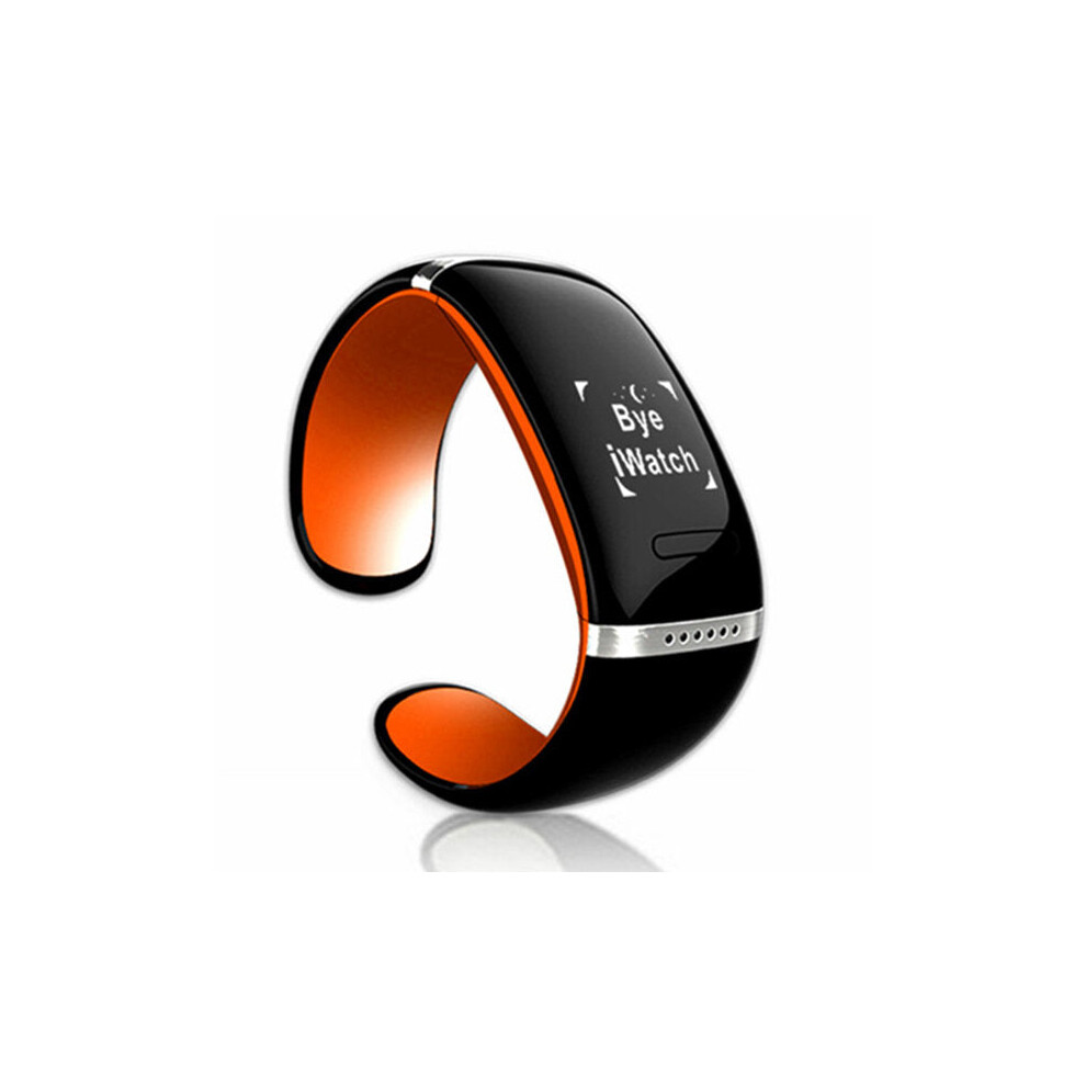 (Orange) 0.49 Inch Touch Screen Bluetooth Call Message Reminder Pedometer Smart Watch Orange 9495687789866