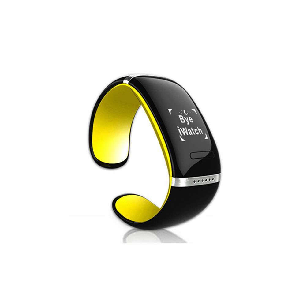 (Yellow) 0.49 Inch Touch Screen Bluetooth Call Message Reminder Pedometer Smart Watch Yellow 9495687789897