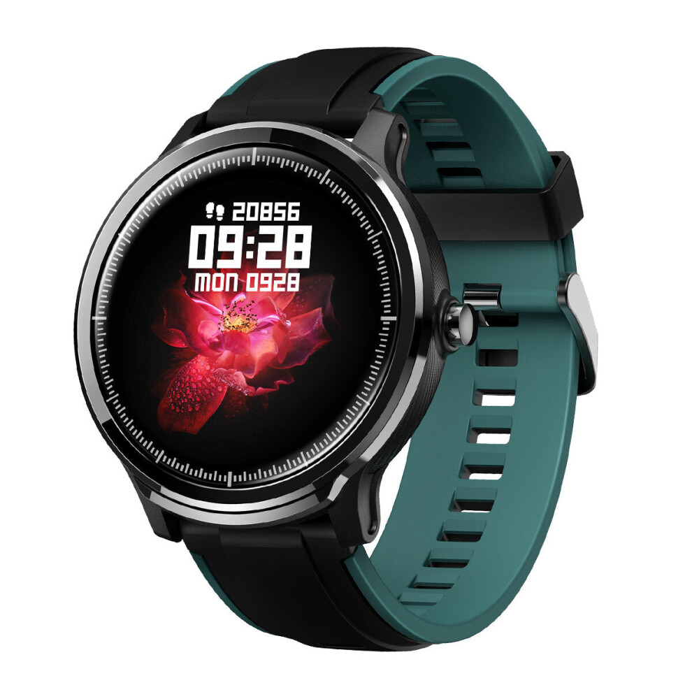 (Green) 1.3 inch Full Touch Screen Heart Rate Blood Oxygen Monitor Customized Watch Face Multi-sport Modes Long Standby IP68 Waterproof Smart Watch