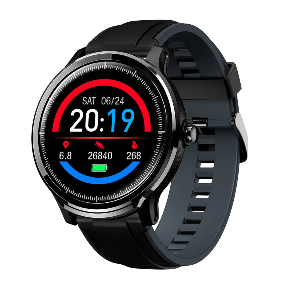 (Black) 1.3 inch Full Touch Screen Heart Rate Blood Oxygen Monitor Customized Watch Face Multi-sport Modes Long Standby IP68 Waterproof Smart Watch