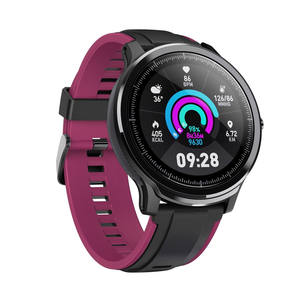 (Purple) 1.3 inch Full Touch Screen Heart Rate Blood Oxygen Monitor Customized Watch Face Multi-sport Modes Long Standby IP68 Waterproof Smart Watch