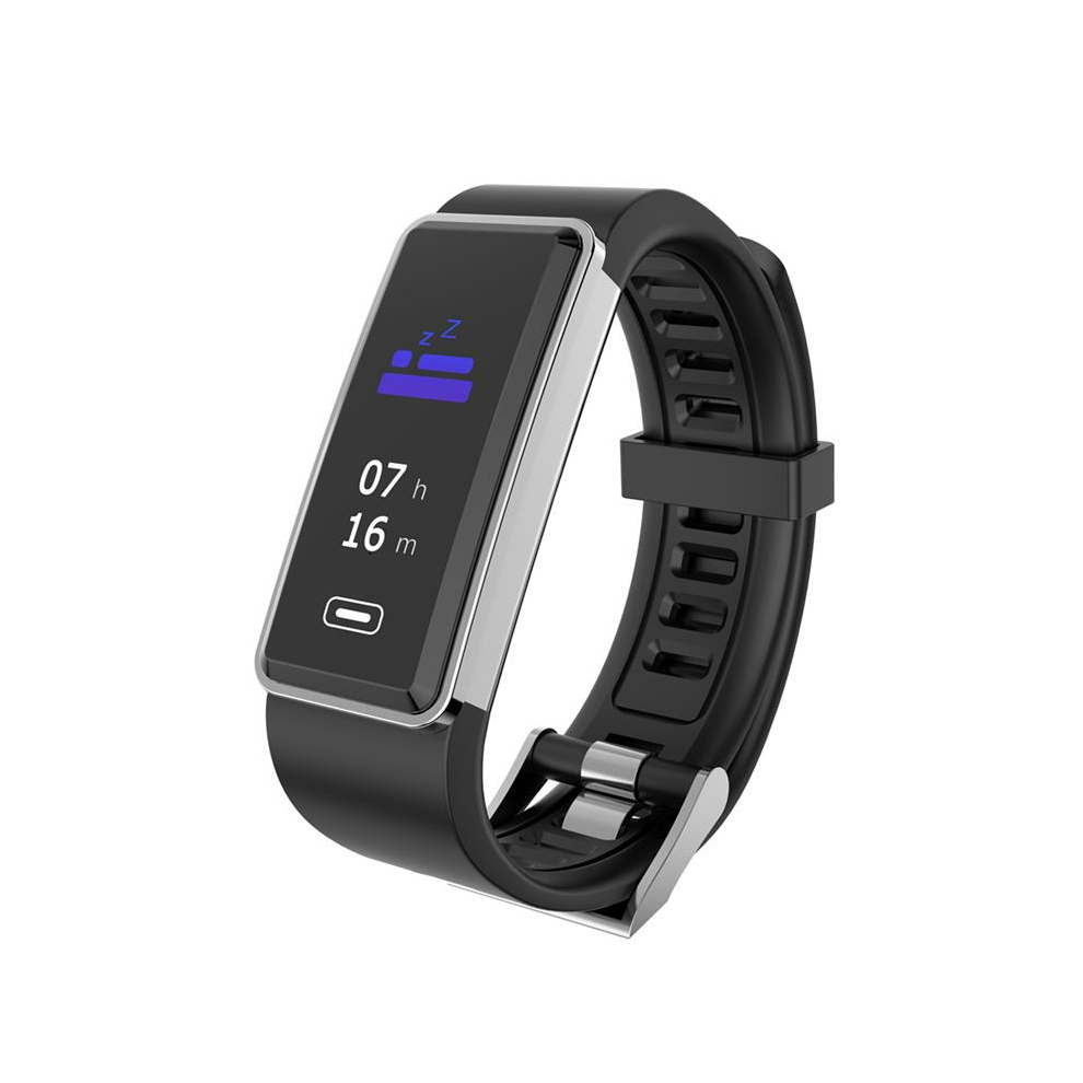 (Black) Real-time Blood Pressure HR Monitor Multi-Sport Fitness Tracker Long Standby Smart Watch Band