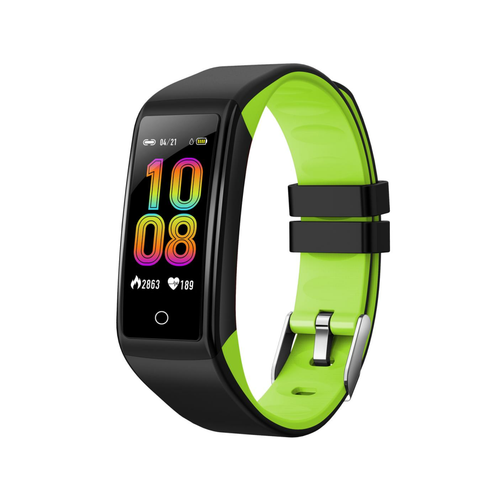 (Green) Custom Watch Face Blood Pressure Menstrual Period Caller ID View Fitness Tracker Long Standby Smart Watch Band